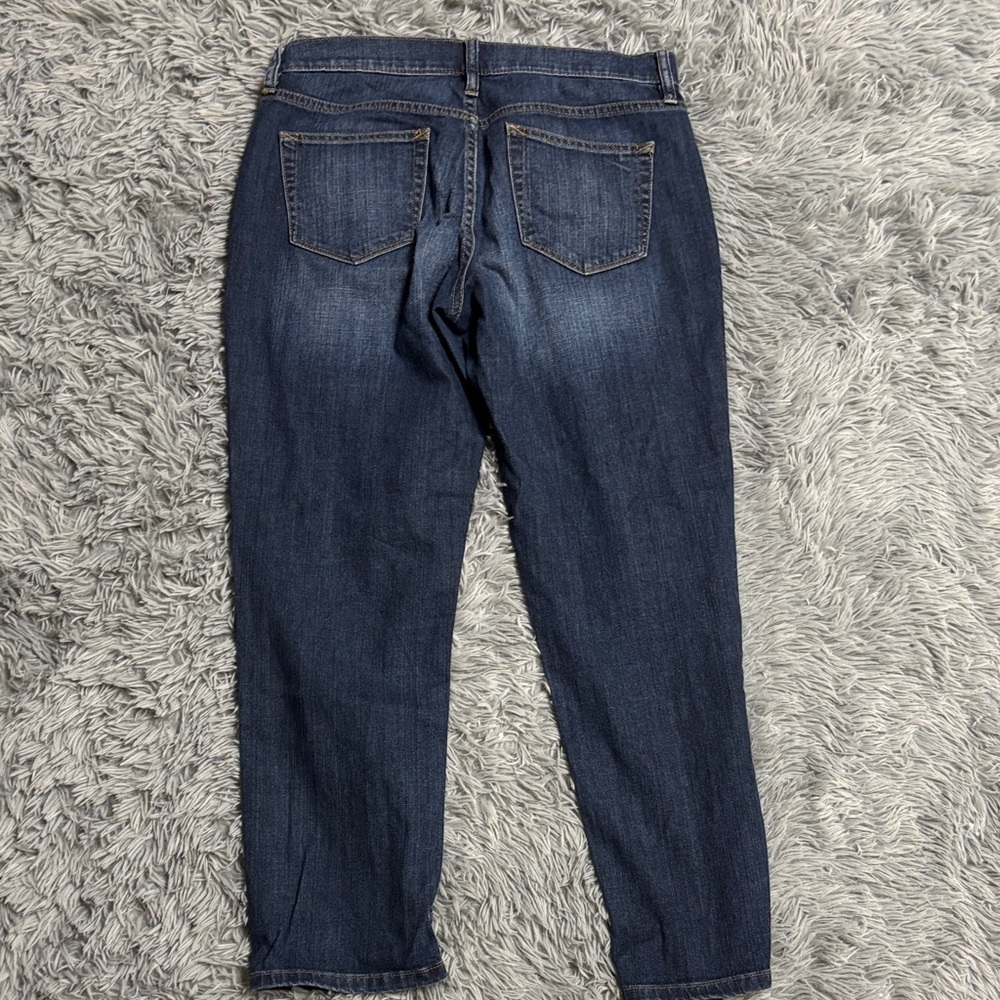 Distressed “Skinny Boyfriend Crop” Jeans - Picture 5 of 13